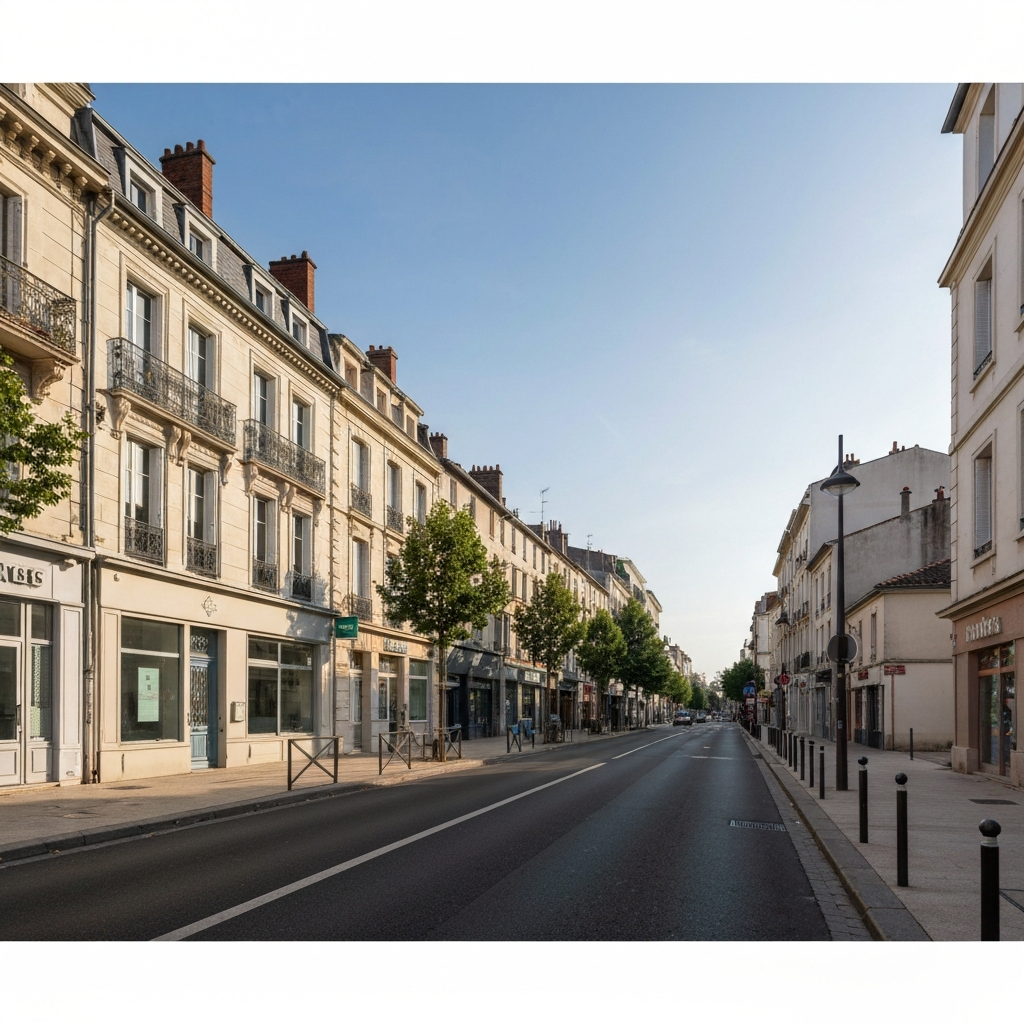 Vue panoramique de Cergy avec le texte 'Estimation Gratuite'